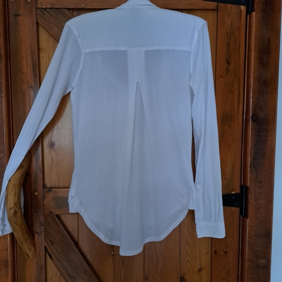 Cotton Jersey Button Down Shirt/Blouse - Picture 9 of 13